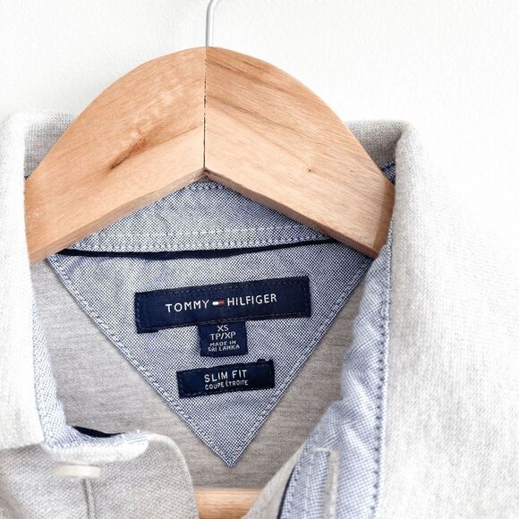 Tommy Hilfiger Men Top Polo Tee Short Sleeve Casual Slim Fit Gray XS - Picture 3 of 6